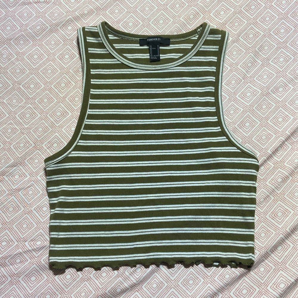 Green Cropped Tank
